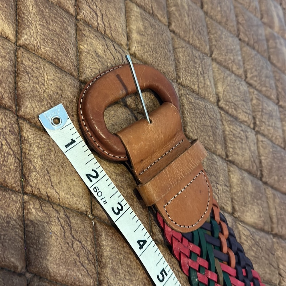 Guatemalan woven leather belt - Picture 5 of 9
